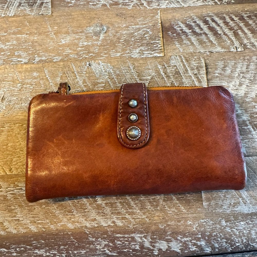 Vintage Brown Leather Clutch Wallet